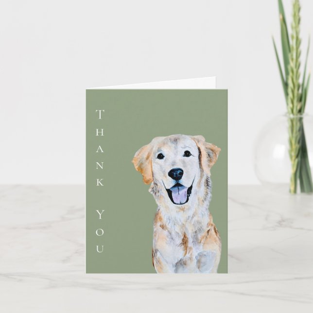 Golden Retriever Dog Sage Vielen Dank Karte (Vorderseite)