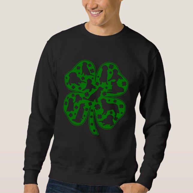 Golden Retriever Dog Shamrock Saint Patricks Day B Sweatshirt (Vorderseite)