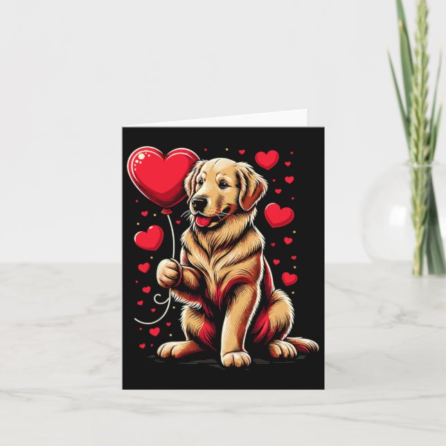 Golden Retriever Dog Valentine's Day Dog Owner Karte (Vorderseite)