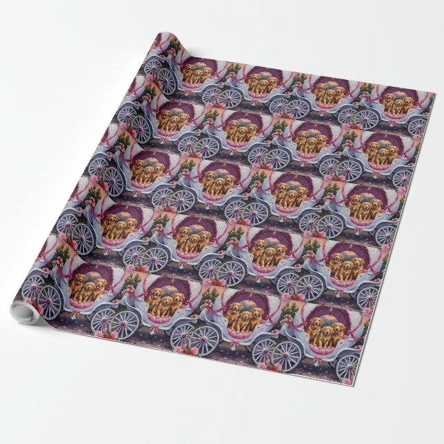 Golden Retriever Dog Valentine's Day  Geschenkpapier (Ungerollt)
