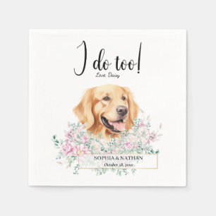 Golden Retriever Dog Wedding Cocktail Napkins Serviette