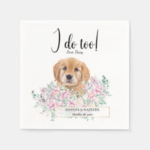 Golden Retriever Dog Wedding Cocktail Napkins Serviette