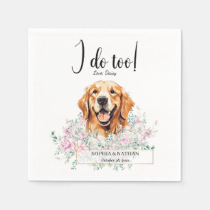 Golden Retriever Dog Wedding Cocktail Napkins Serviette