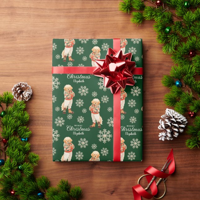 Golden Retriever Dog Weihnachten Geschenkpapier (Feiertagsgeschenk)
