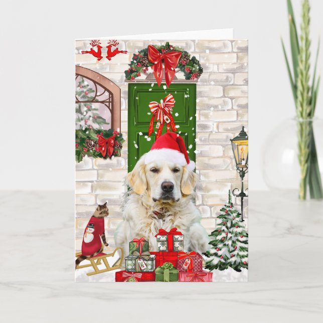 Golden Retriever Dog Weihnachten Karte (Vorderseite)