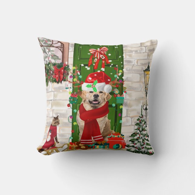 Golden Retriever Dog Weihnachten Kissen (Vorderseite)