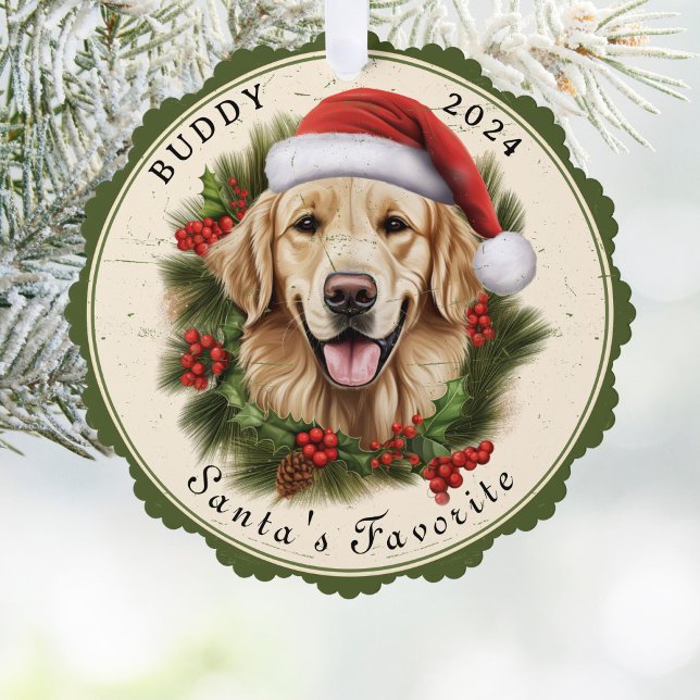 Golden Retriever Dog Weihnachten Ornament Karte (Von Creator hochgeladen)
