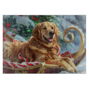 Golden Retriever Dog Weihnachten Schneidebrett