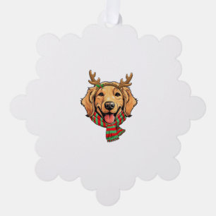 Golden Retriever Dog Weihnachtsmann Rentier Weihna Ornament Karte