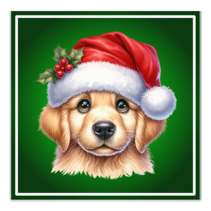 Golden Retriever Dog with Santa Claus Style-82535 Fotodruck