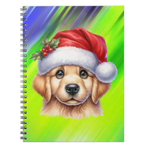Golden Retriever Dog with Santa Claus Style-82535 Notizblock