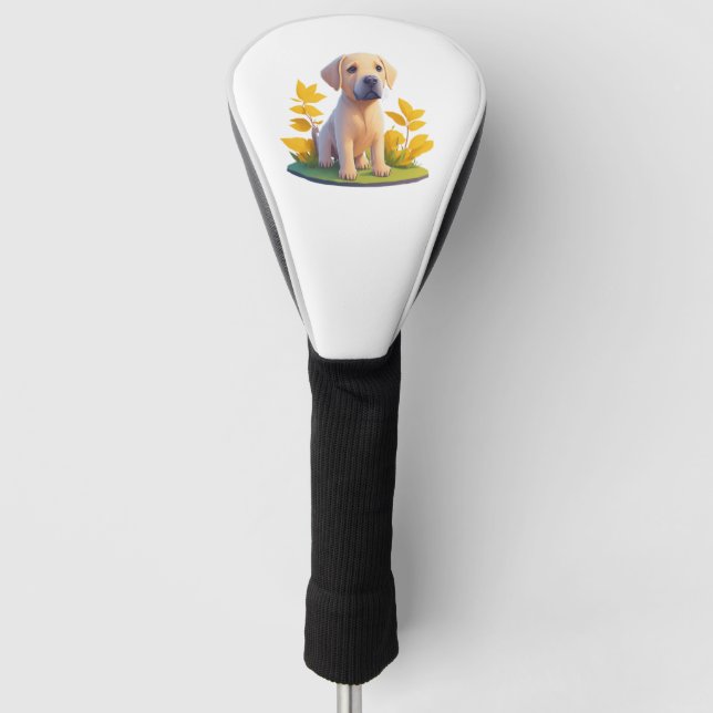 Golden Retriever Doggo Niedlich Digital Chibi Golf Headcover (Vorderseite)