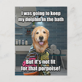 Golden Retriever Dolphin Wilhelm Tell Postkarte