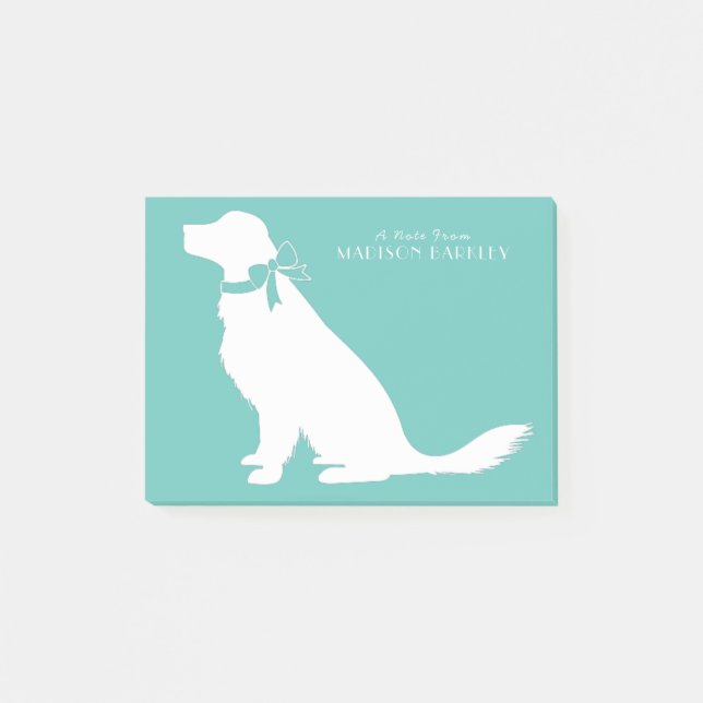 Golden Retriever Doppy Puppy Post-it Klebezettel (Vorderseite)