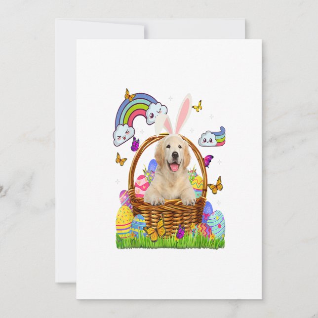 Golden Retriever Easter Eggs Funny Niedlich Dog Ankündigung (Vorderseite)