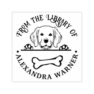 Golden Retriever Ebone Buchbibliothek Name Permastempel