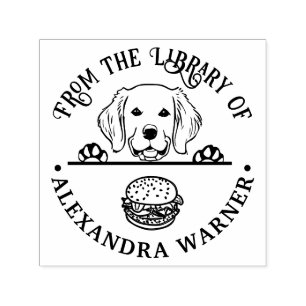 Golden Retriever Echt Burger Bibliothek Buchname Permastempel