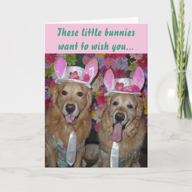 Golden Retriever Eggs-tra Osterfest Karte (Vorderseite)