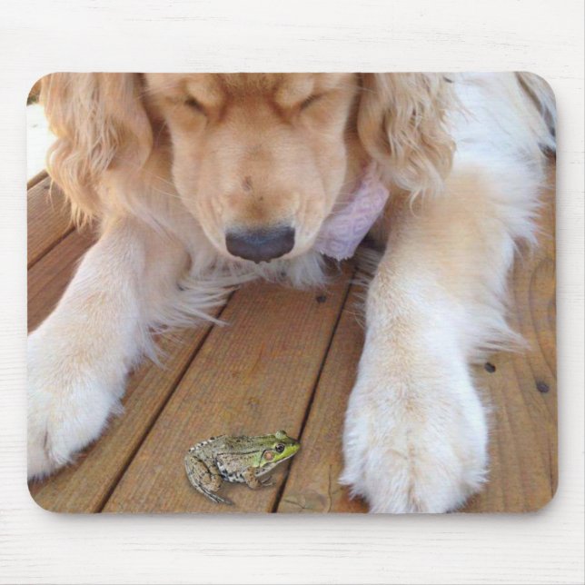 Golden Retriever Ein Frosch Mousepad (Vorne)