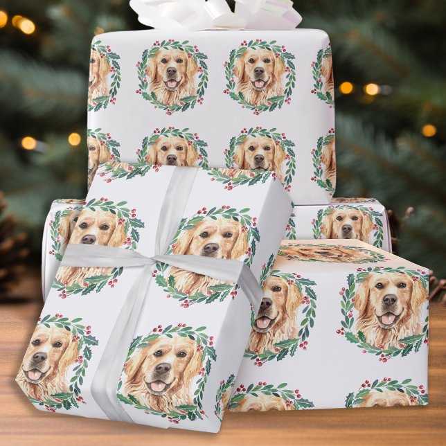 Golden Retriever Elegante Dog Weihnachten Geschenkpapier (Von Creator hochgeladen)