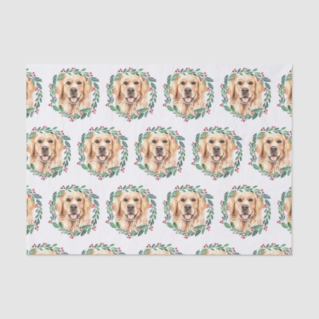 Golden Retriever Elegante Dog Weihnachten Seidenpapier (Vorderseite)