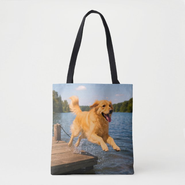 Golden Retriever Elegante Schulter Tasche (Vorderseite)