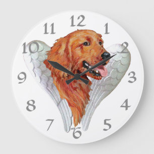 Golden Retriever Engel Große Wanduhr