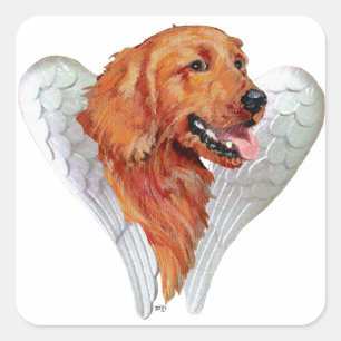 Golden Retriever Engel Quadratischer Aufkleber