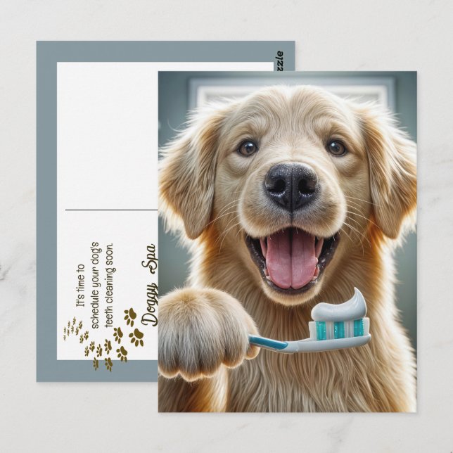 Golden Retriever Erinnerung vom Veterinäramt Postkarte (Vorne/Hinten)