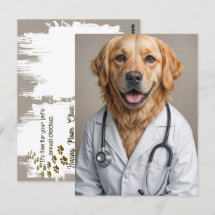 Golden Retriever Erinnerung vom Veterinäramt Postkarte