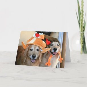 Golden Retriever Erntedank Grußkarte Feiertagskarte