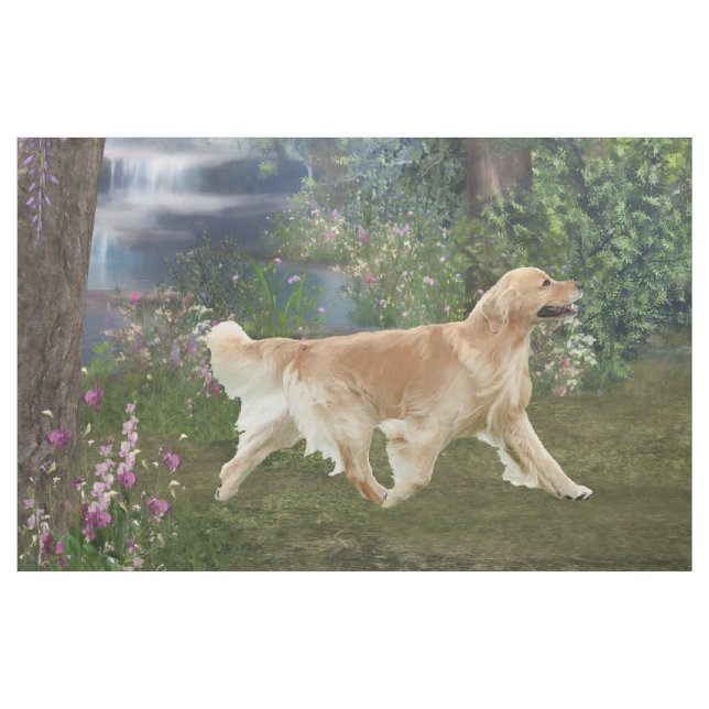 Golden Retriever Fabric Panel Stoff (Fat Quarter (45,7 x 55,9 cm))