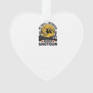 Golden Retriever fährt mit Shotgun Halloween Hexen Ornament