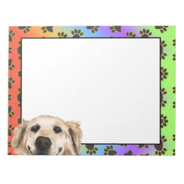 Golden Retriever farbenfrohe Hundekuchen Muster Notizblock