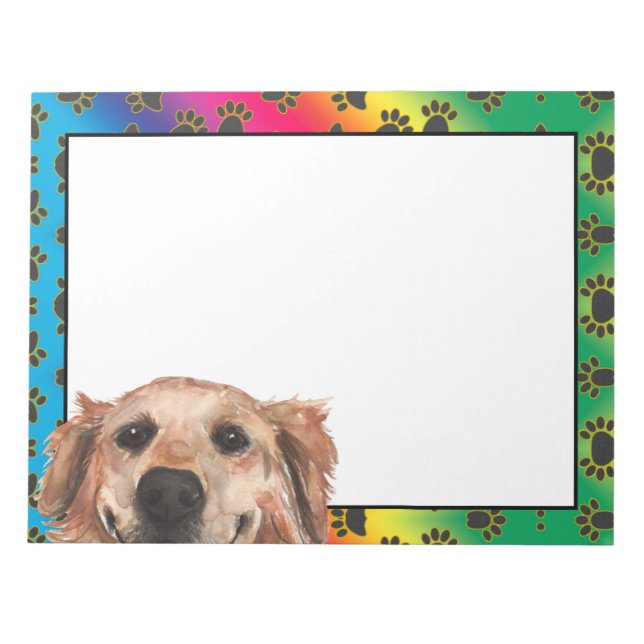 Golden Retriever farbenfrohe Hundekuchen Muster Notizblock (Vorderseite)