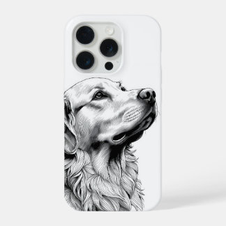 Golden Retriever Feinlinien-Kunst-Handyhülle | Kün iPhone 15 Pro Hülle