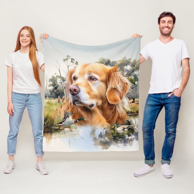 Golden Retriever Fleecedecke (Beispiel)