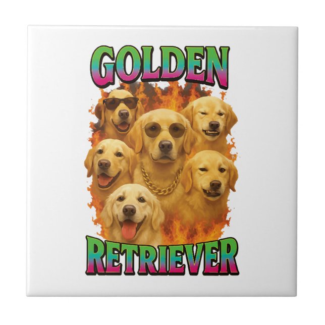 Golden Retriever Fliese (Vorderseite)