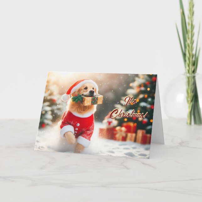 Golden Retriever fonctionne avec une carte cadeau  (Devant)
