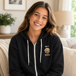 Golden Retriever Foto Das Leben ist golden Schwarz Hoodie