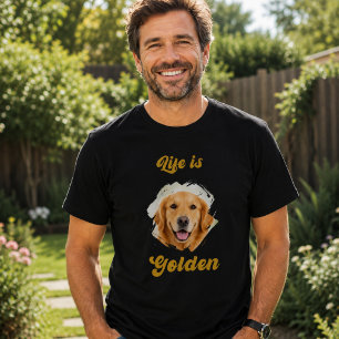 Golden Retriever Foto Das Leben ist golden Schwarz T-Shirt