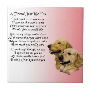 Golden retriever - Freund-Gedicht-Fliese Fliese