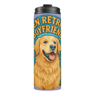 Golden Retriever Freund Lustig Retro Hunde Liebhab Thermosbecher