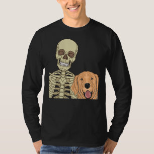Golden Retriever Friend Beängstigendes Skelett T-Shirt