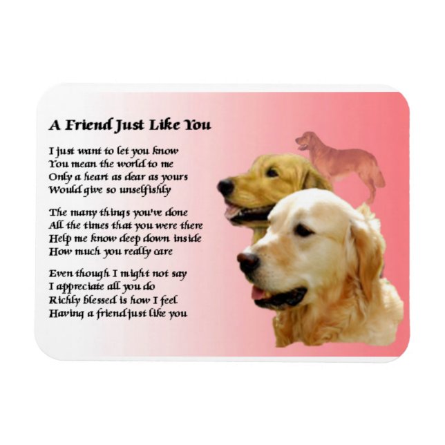 Golden Retriever Friend Gedicht Magnet (Horizontal)