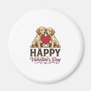 Golden Retriever Frohen Valentinstag Magnet