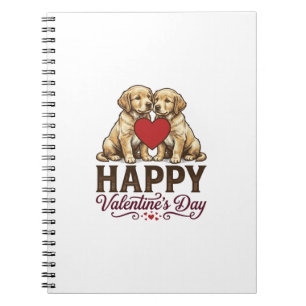 Golden Retriever Frohen Valentinstag Notizblock