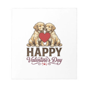 Golden Retriever Frohen Valentinstag Notizblock