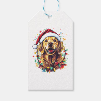 Golden Retriever Funny dog Christmas Santa Hat lig Geschenkanhänger