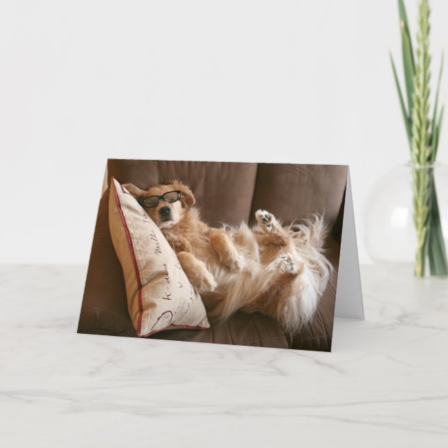 Golden Retriever Funny Vatertag Card Karte (Vorderseite)